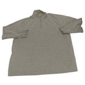 Eddie Bauer Sweater Mens XL Gray Quarter‎ Zip Fleece Jacket Lightweight Casual